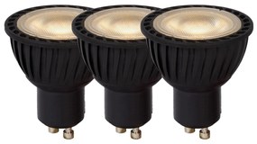 Lucide Bulb dimbare LED lamp 3000K GU10 5W 5cm zwart - set van 3