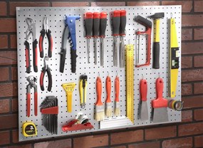 Mottez geperforeerde plaat - Inrichting garage en berging - 0,6x60x45cm - set van 2