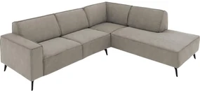 Goossens Hoekbank Hercules grijs, microvezel, 2-zits, modern design met ligelement rechts