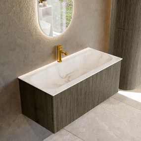Mondiaz Kurve-dlux 100cm badmeubel shadow met 1 lade en wastafel big medium midden 1 kraangat frappe