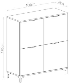 Kast LANA 02 Eiken Artisan - STAANDE 4-DEURS KAST