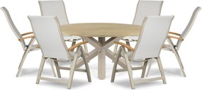 Tuinset Ronde Tuintafel 6 personen 160 cm Aluminium Taupe  Presto Tarenta/Rockville