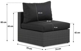 Chaise Loungeset Wicker Grijs 3 personen Garden Collections Houston