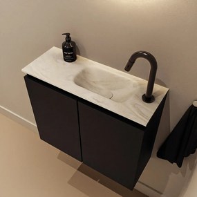 Mondiaz Ture DLux toiletmeubel 60cm urban met wastafel ostra rechts met kraangat