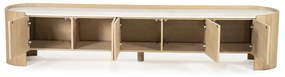 Eleonora Don Tv-meubel Eiken Met Wit Marmer 240 Cm - 240x45x50cm.