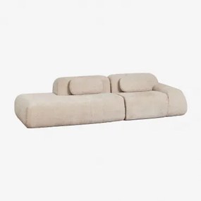 Modulaire Hoekbank Van 2 Delen Met Linker Divan In Vacuüm Verpakte Chenille Merida Chenille Dik Tapiocabeige - Sklum