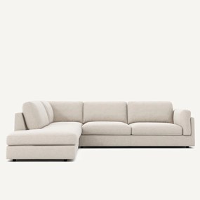 Hoekslaapbank met longchair in gemêleerd canvas, CÉSAR