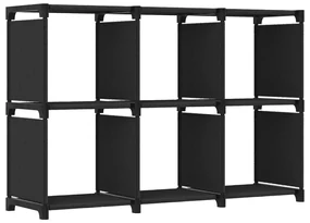 vidaXL Kast met 6 vakken 103x30x72,5 cm stof zwart