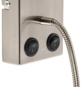 Smart wandlamp met dimmer staal met grijze kap incl. Wifi A60 - Stacca Modern E27 cilinder / rond Binnenverlichting Lamp