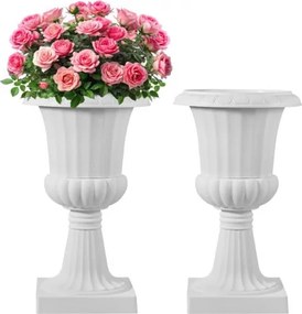 VEVOR Plastic Bloempotstandaard, 40x67 cm, 2-Pack, Bloempot, Plantenschaal, Witte Bloempotten, voor Veranda, Bruiloft, Feest, Huis, Podium, Balkon, Terrasdecoratie