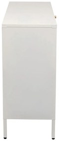 Kare Design Naxos Klepdeuren Kast Off White Met Ribbelglas - 85x35x80cm.