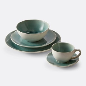 Set van 4 platte borden met gebarsten effect, Gogain