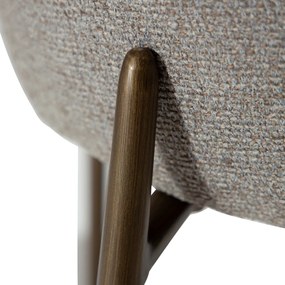 Dan-Form Glam Luxe Eetkamerstoel Boucle Grijsbruin En Antique Brass