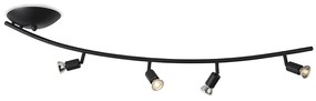 Moderne Spot / Opbouwspot / Plafondspot gebogen zwart 4-lichts - Jeany Modern GU10 Binnenverlichting Lamp