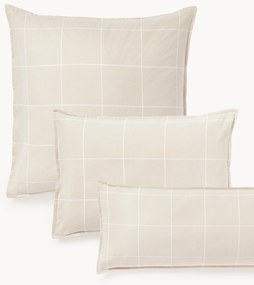 Geruite flanellen omkeerbare kussensloop Noelle van katoen