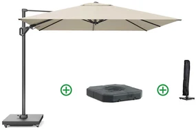 Platinum Challenger zweefparasol 3x3m T2 premium (incl. voet + hoes) champagne