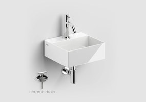 Clou New Flush 1 keramische fontein wit glans met Freddo toiletkraan chroom
