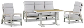 Stoel en Bank Loungeset 2 personen Aluminium Taupe Lifestyle Garden Furniture Evora