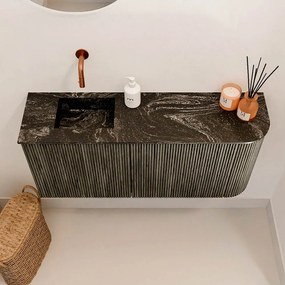 Mondiaz Joya DLux 90cm toiletmeubel ronding rechts shadow met wastafel faye links zonder kraangat lava