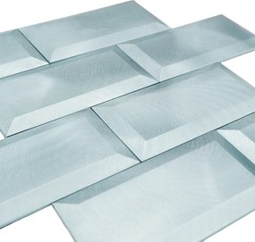 Zelfklevende Mozaïektegels Metaal | Subway 3D Blauw | 30,5×30,5 cm | Keuken, Bad &amp; WC