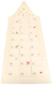 Adventskalender 2024, GOTS bio-katoen, 24 vakjes, 115 x 40 cm