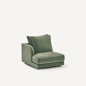 Halve bank links, modulair, van fluweel, TIBERIO
