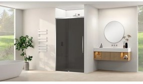 Van Rijn Products ST09 Schuifdeur vast deel - 177.5x200cm - grijs rookglas - soft-close - incl. Chroom ST09300180GRCH