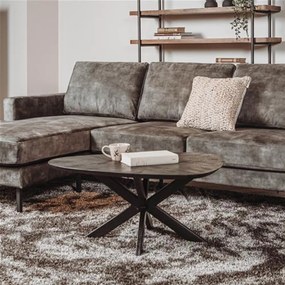 Tower Living Salontafel Eivorm Mangohout Zwart 130x70 Cm Pianella - 130 X 70cm.