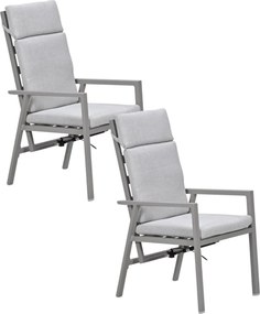 Garden Impressions Kasper tuinstoel verstelbaar taupe - 2 stuks
