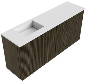 Mondiaz Joya 90cm toiletmeubel shadow met wastafel faye links 1 kraangat talc