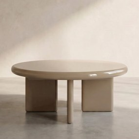 Hoogglans Salontafel Groen 80 Cm Rond - 80 X 80cm.