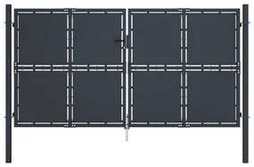vidaXL Poort 300x125 cm staal antraciet