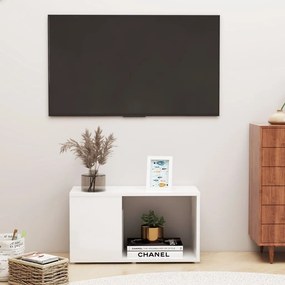 vidaXL Tv-meubel 60x24x32 cm spaanplaat hoogglans wit