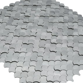 Zelfklevende Mozaïektegels Metaal | Visschub Zilver | 28,8×29,8 cm | Keuken, Bad &amp; WC