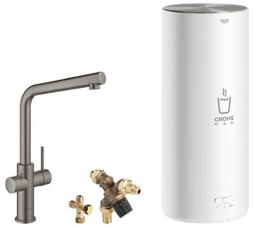 GROHE Red Keukenkraan - hoog - l uitloop - met l size boiler - hard graphite geborsteld 30324AL1