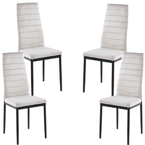 Set 4 Lauter Fluwelen Stoelen