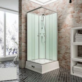 Saqu Aqua Oase Complete Douchecabine 94x94x215 cm Lichtgroen/Alu