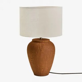Verena Terracotta Tafellamp Rood – Klei & Gebroken Wit Ø30 Cm - ↑25 Cm Arlina - Sklum