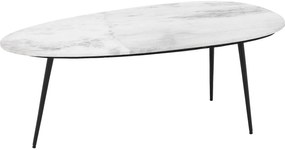 Goossens Salontafel Enzo ovaal, marmer wit, elegant chic, 110 x 40 x 55 cm