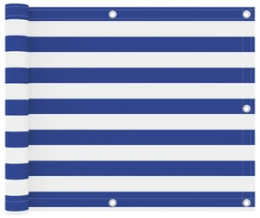 vidaXL Balkonscherm 75x500 cm oxford stof wit en blauw