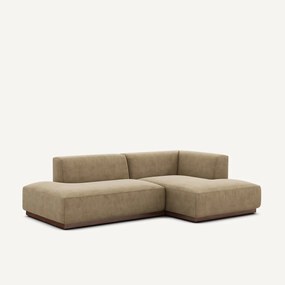 Rechter hoekbank in stonewashed fluweel, JACOPO