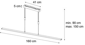 Eettafel / Eetkamer Moderne hanglamp zwart incl. LED 3-staps dimbaar - Benson Modern Binnenverlichting Lamp