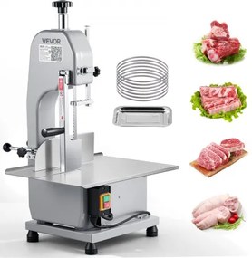 VEVOR elektrische vleesbandzaag 1100 W, bottenzaagmachine met werkgebied (315 x 460 mm), zaagdikte (0-110 mm) en 7 extra reservebladen, voor bevroren vlees en varkensvlees.