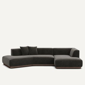 Rechter hoekbank in chenille fluweel, Jacopo