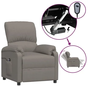 vidaXL Fauteuil verstelbaar elektrisch stof taupe