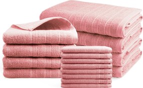 Handdoeken 16 delig set - Doublelife Recycled Cotton Collectie - powder pink