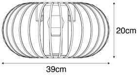 Design wandlamp wit 39 cm - Johanna Design E27 rond Binnenverlichting Lamp