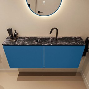 Mondiaz Ture DLux toiletmeubel 120cm jeans met wastafel lava midden met kraangat