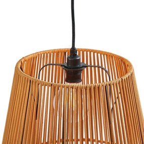 Buiten hanglamp zwart met oranje kappen van touw 3-lichts IP44 - CavaJapandi Minimalistisch E27 IP44 Buitenverlichting rond