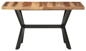 vidaXL Eettafel 140x70x75 cm massief hout met sheesham afwerking